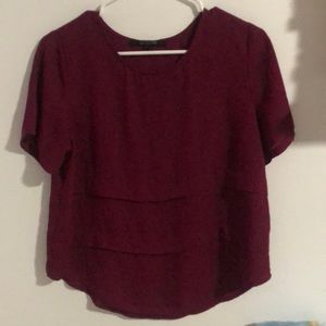 Semi formal cherry sheer blouse